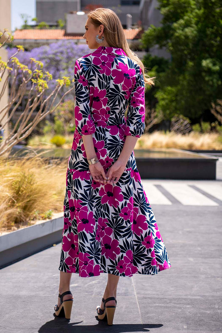 Vestido Largo Con Estampado De Flores