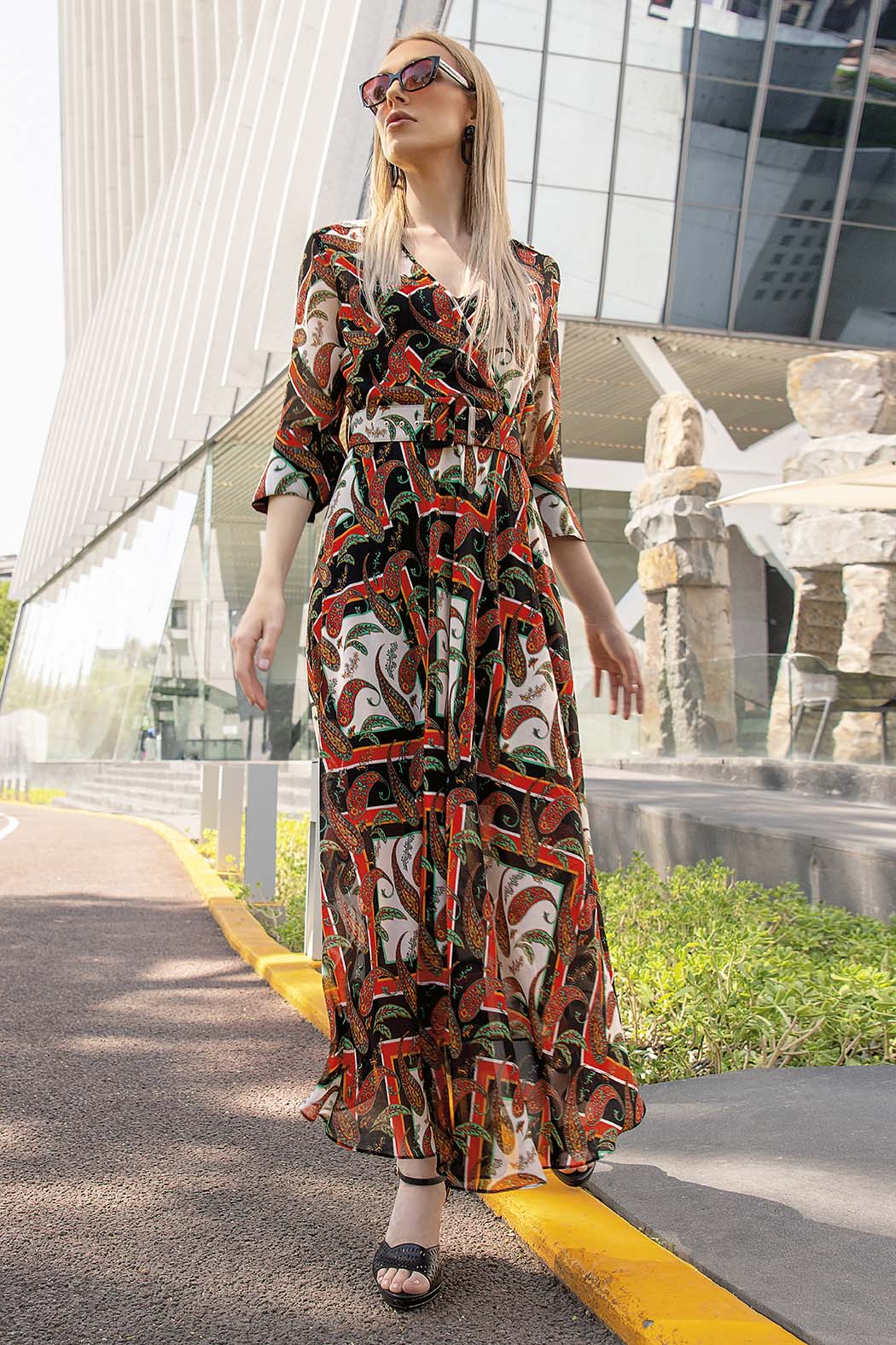 Vestido Largo Con Estampado