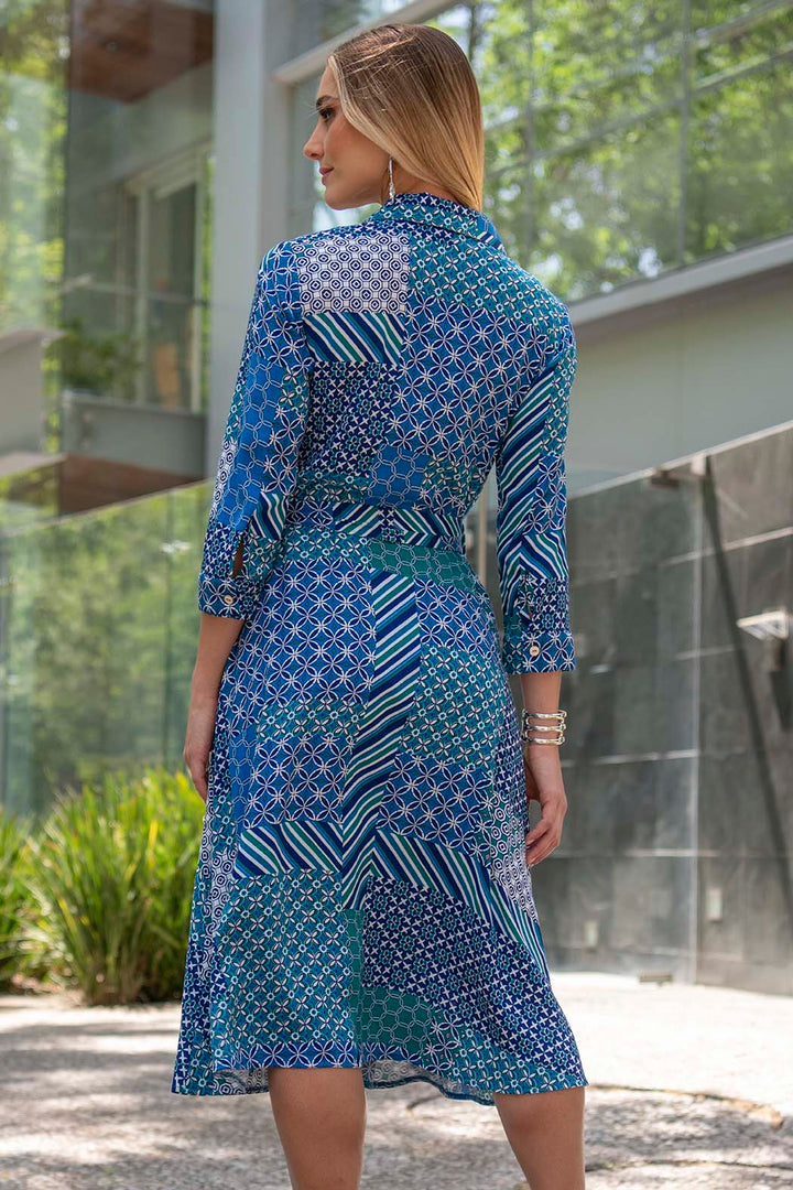 Vestido Camisero Con Estampado De Cuadros