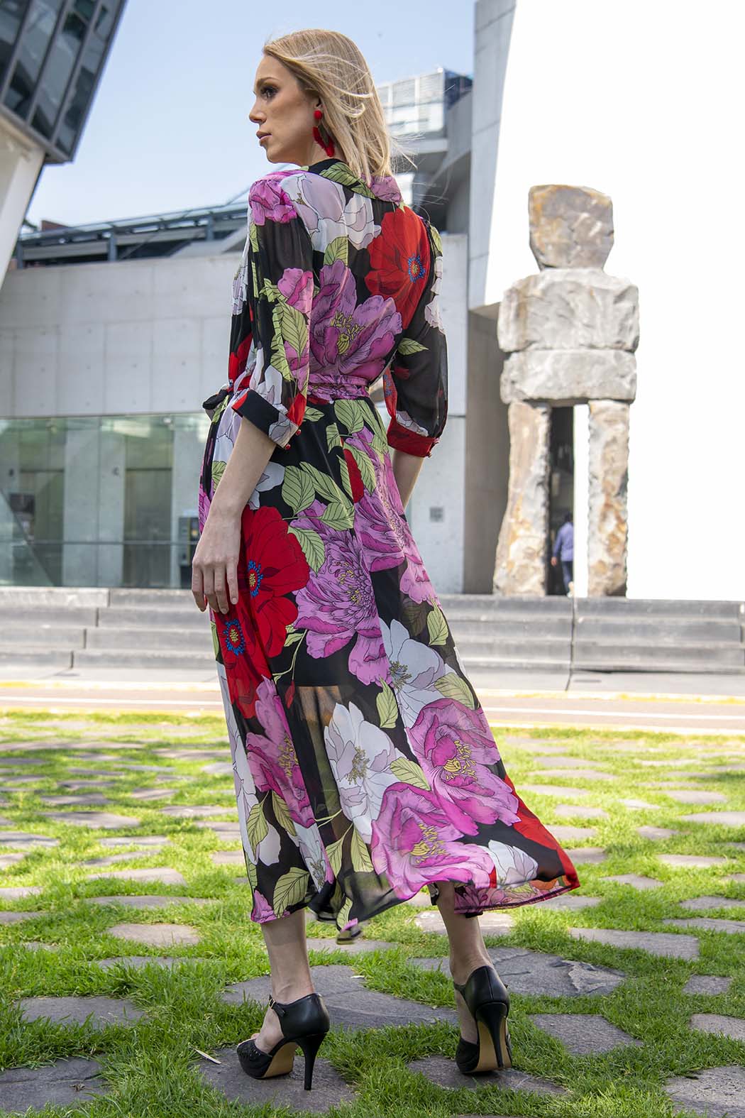 Vestido Con Estampado De Flores