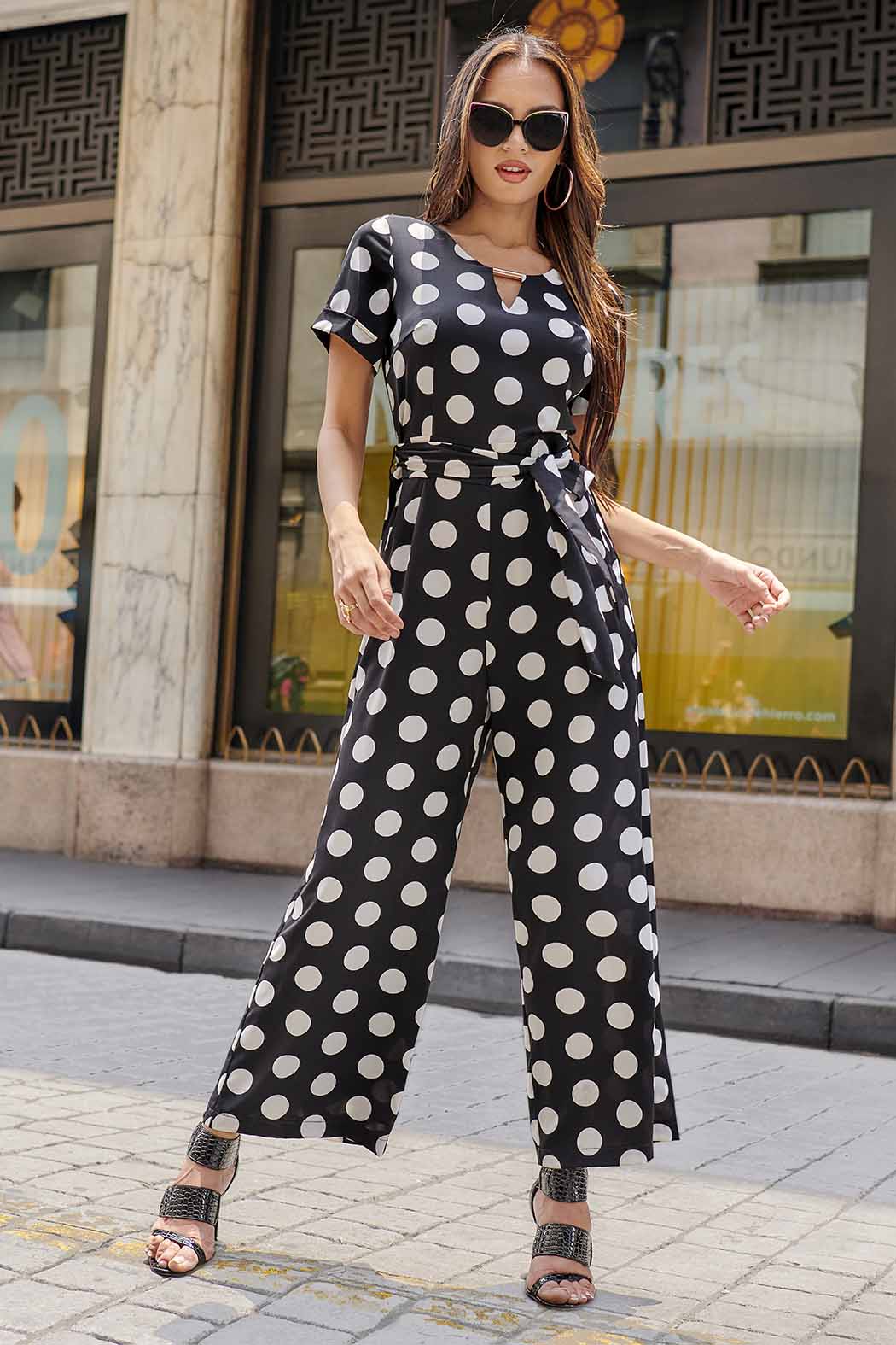 Jumpsuit Con Estampado De Circulos