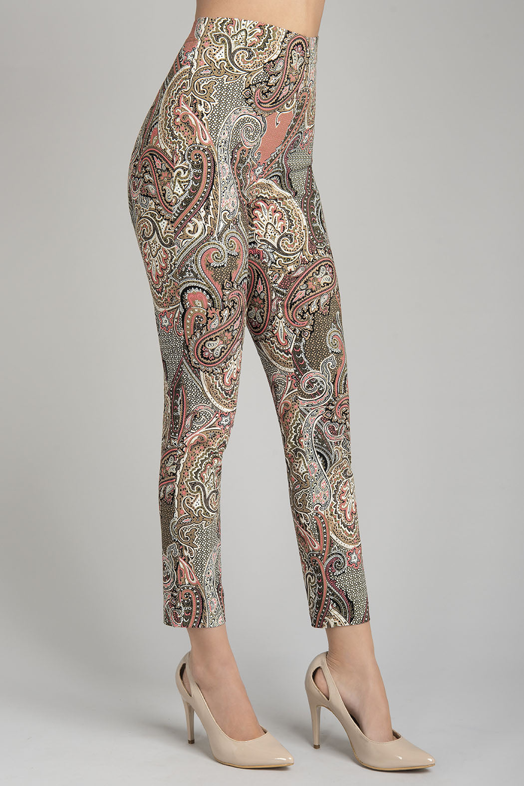Pantalon Estampado Cintura Media Corte Skinny