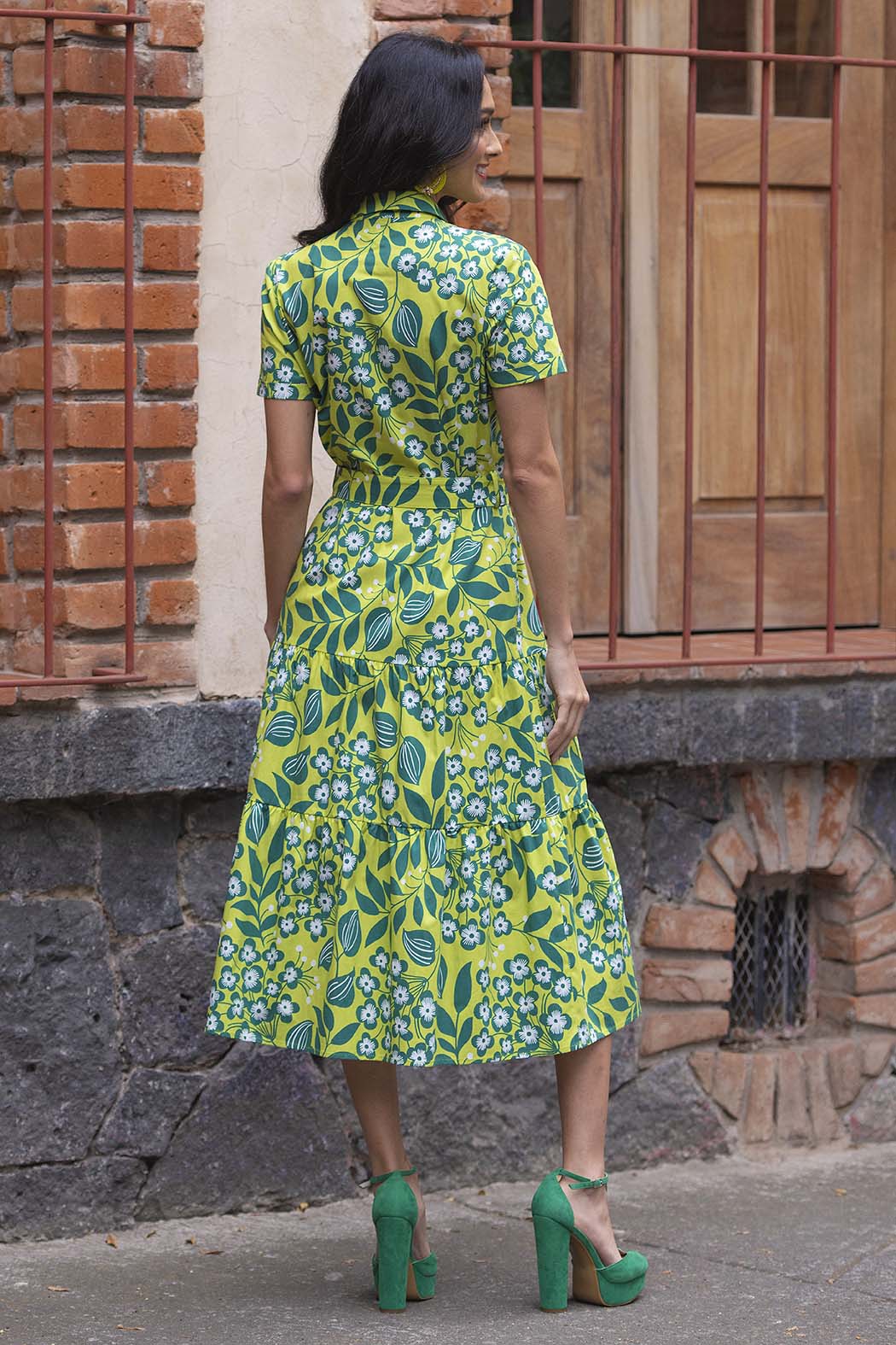Vestido Camisero Con Estampado De Flores