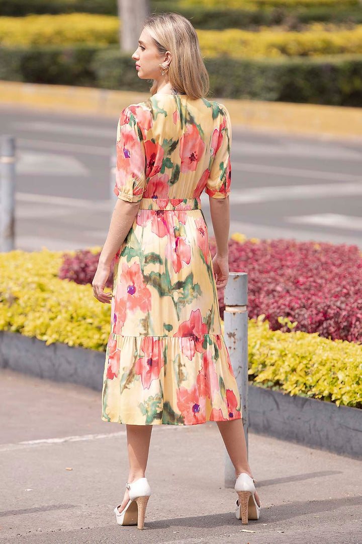 Vestido Con Estampado De Flores
