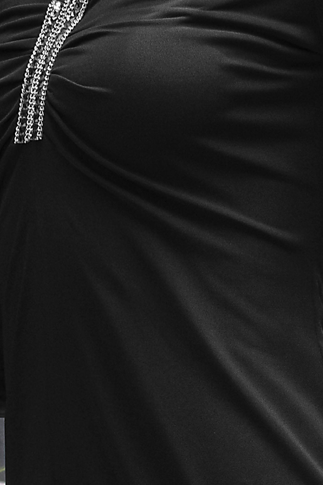 Vestido Manga Larga Con Detalle De Pedreria En Cuello