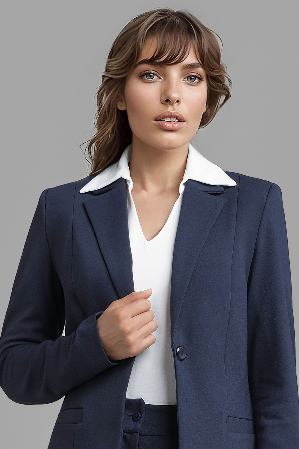 Blusa Con Cuello Y Escote V