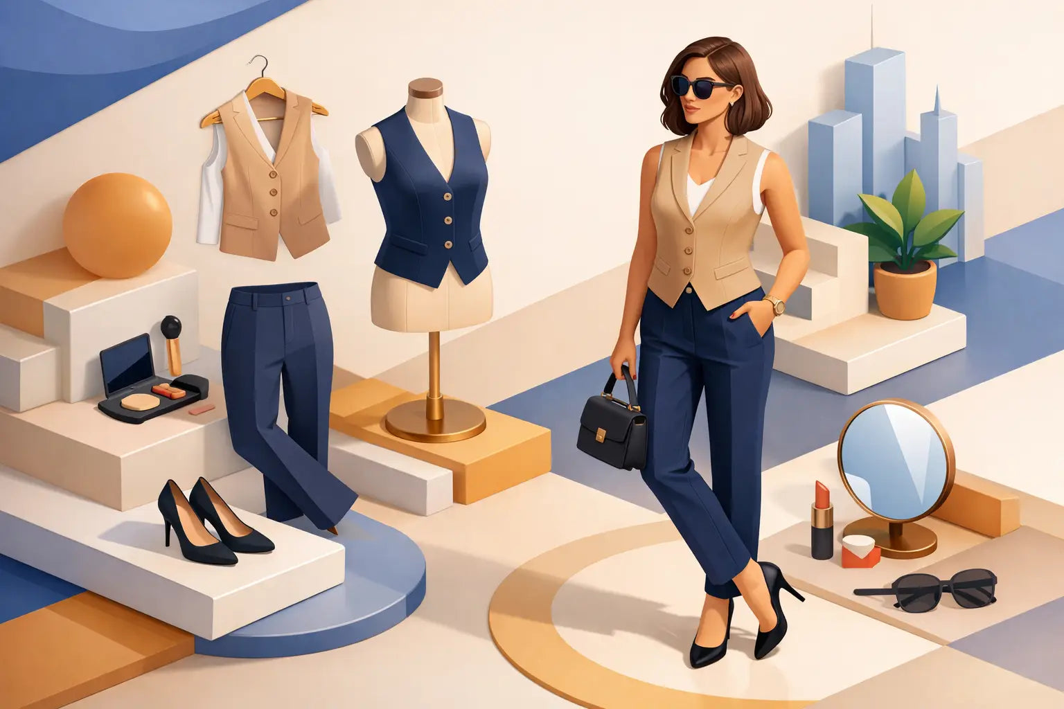 Chaleco con pantalón para mujer: cómo llevarlo