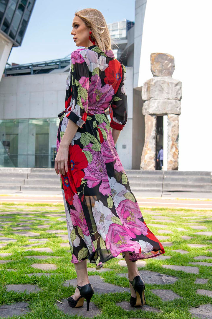 Vestido Con Estampado De Flores