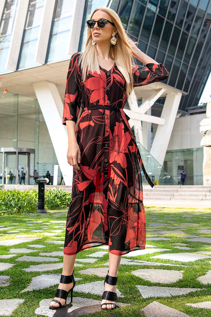 Vestido Con Estampado De Flores