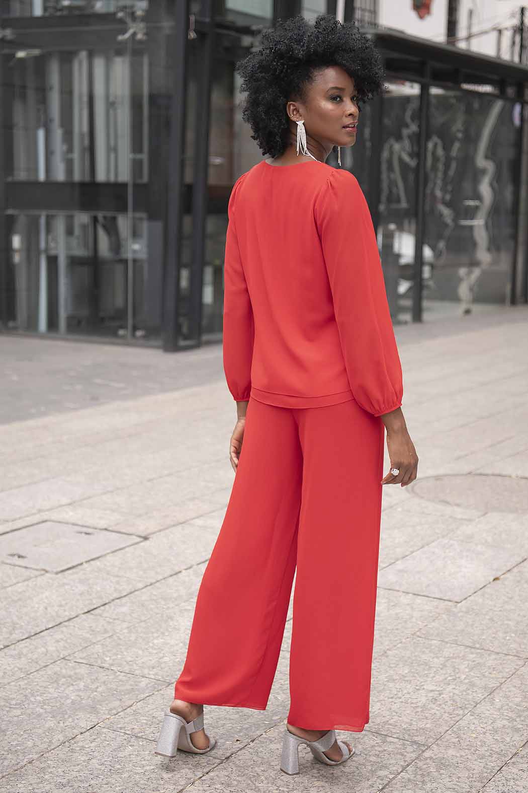 Conjunto De Pantalon Con Blusa Lisos