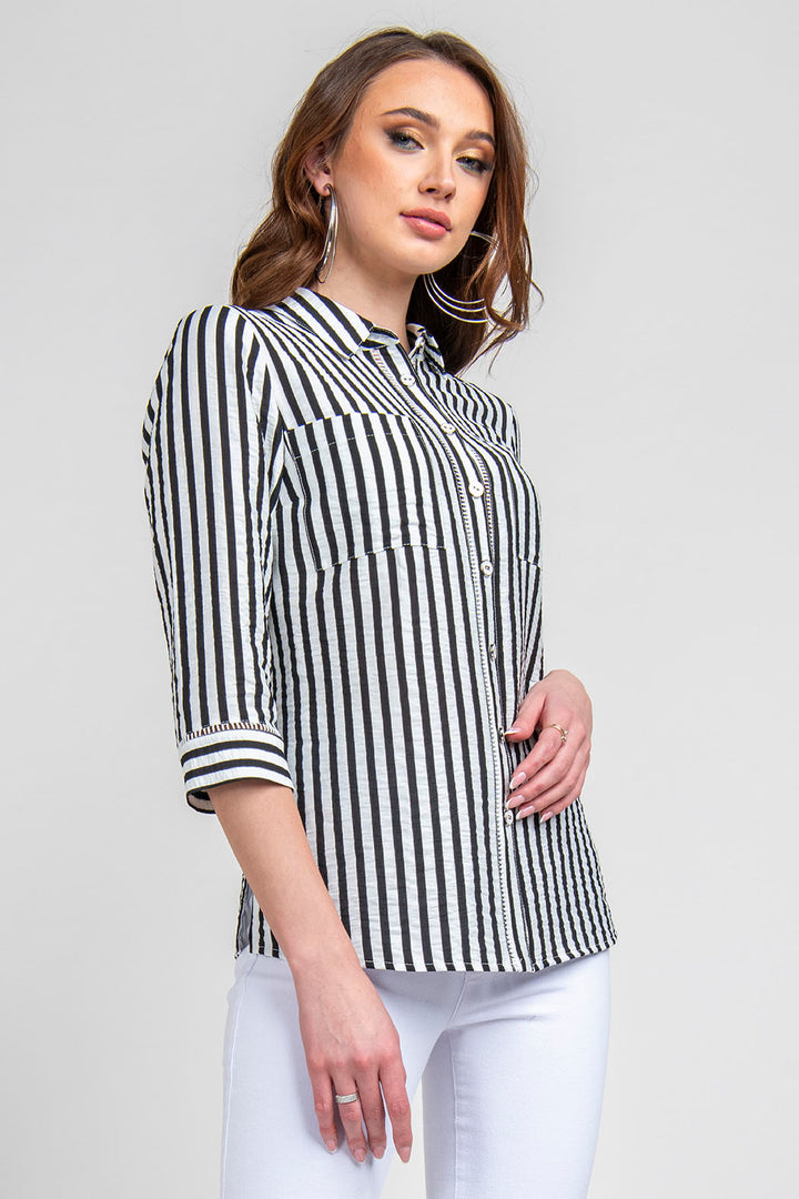 Blusa Camisera De Rayas