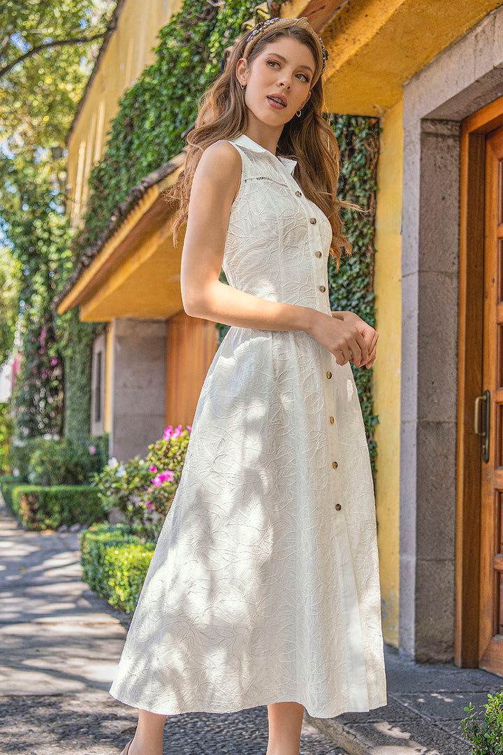 Vestido Camisero Con Botones Al Frente