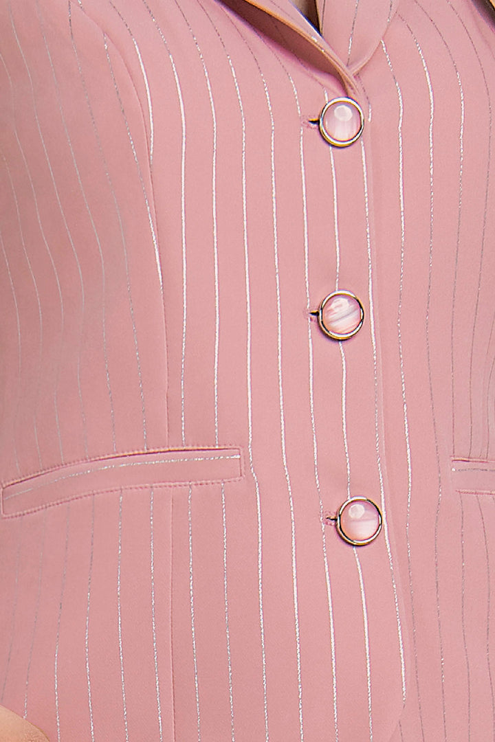 Conjunto De Pantalon Con Chaleco Y Botones Al Frente