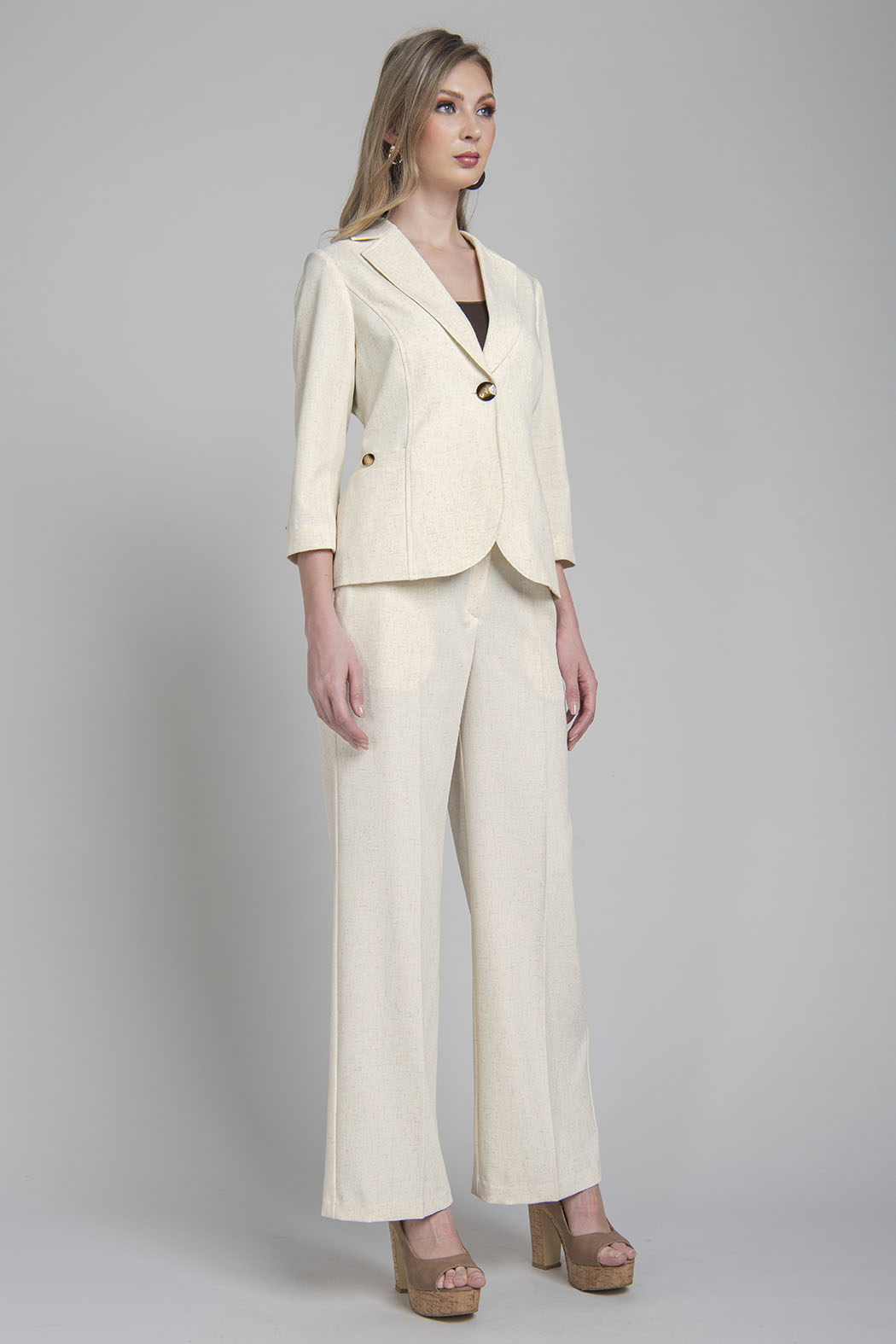 Conjunto De Pantalon Corte Ancho Con Saco