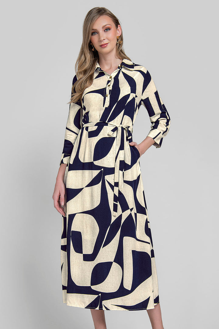 Vestido Manga Larga Estampado
