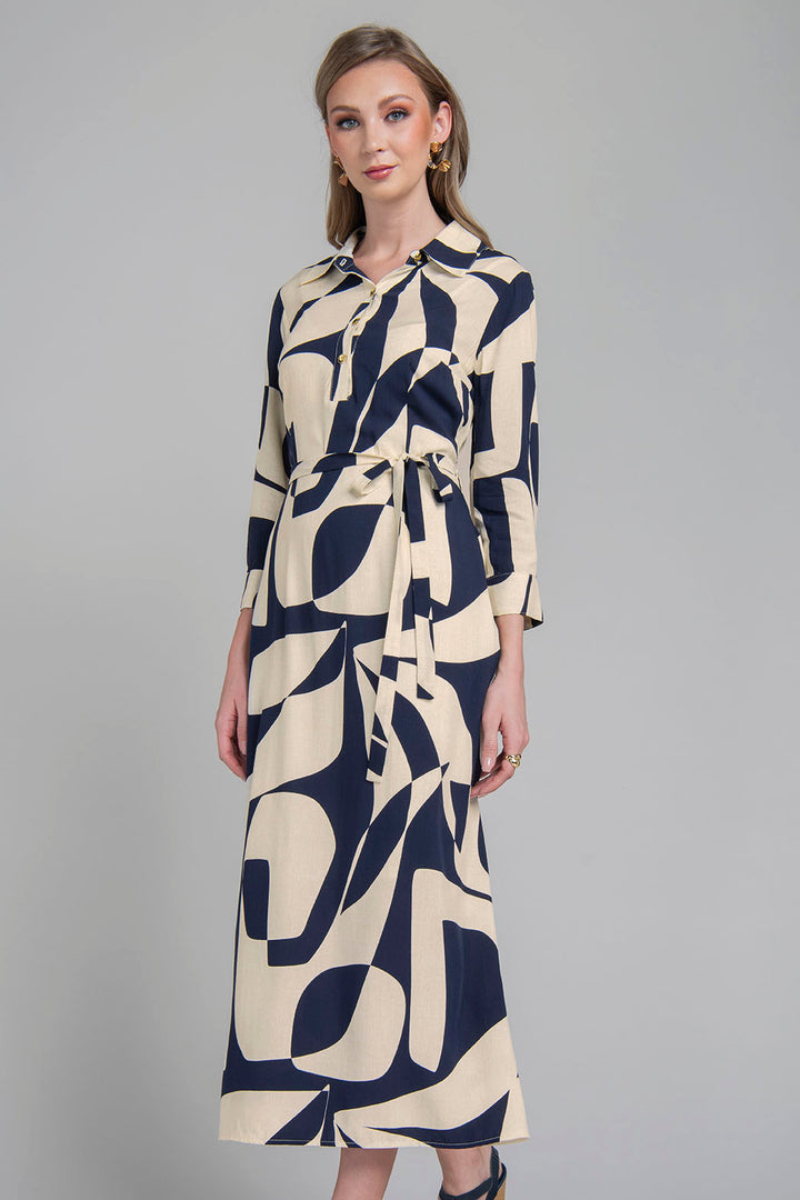 Vestido Manga Larga Estampado