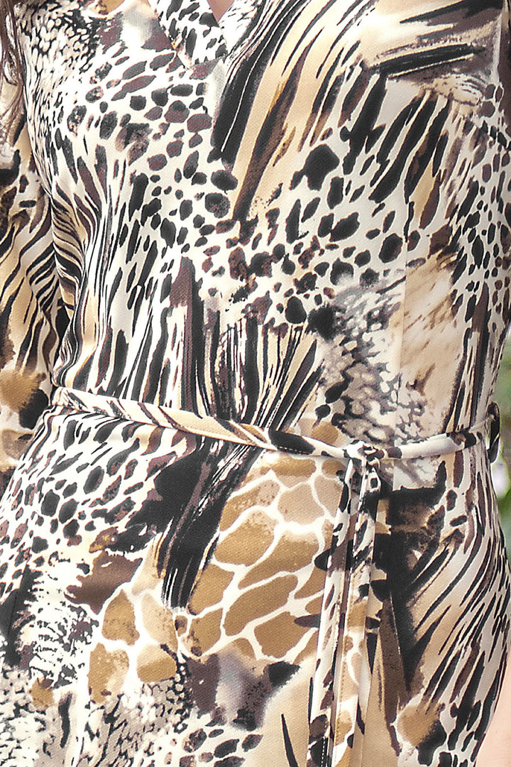 Conjunto De Pantalon Y Blusa Con Estampado De Animal Print