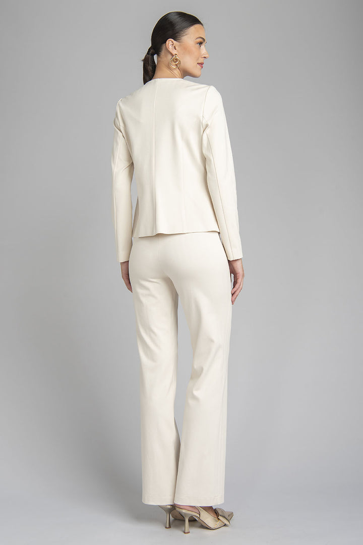 Conjunto De Pantalon Liso Corte Recto Con Saco Manga Larga Y Botones Al Frente