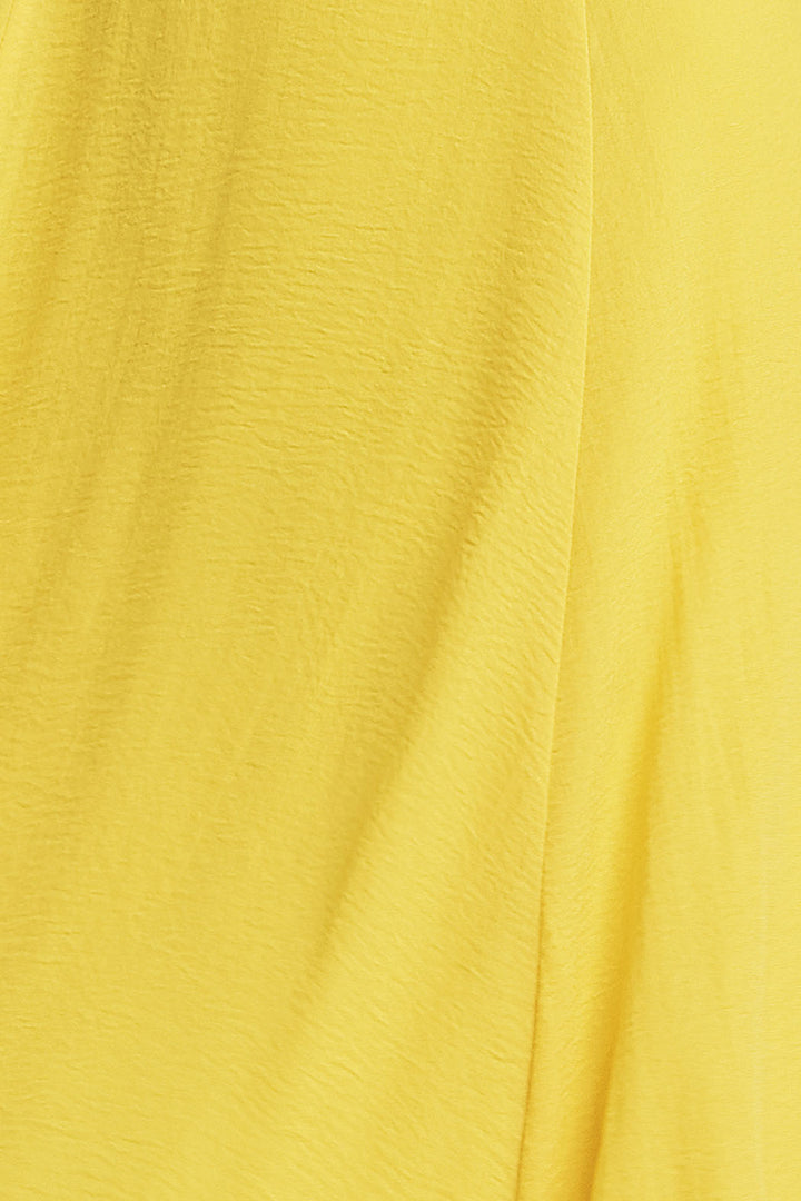 Vestido Largo Liso Con Botones En Cuello Manga 3/4 Y Cinturon