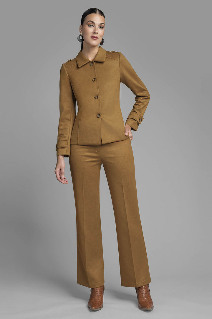 Conjunto De Pantalon Liso Con Saco Corto
