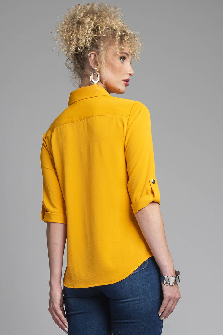 Blusa Camisera Con Bolsas Al Frente