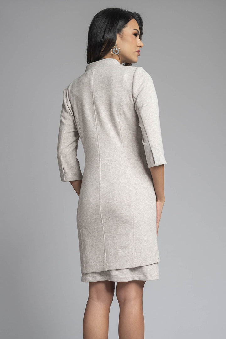 Vestido Con Saco Liso Y Manga 3/4