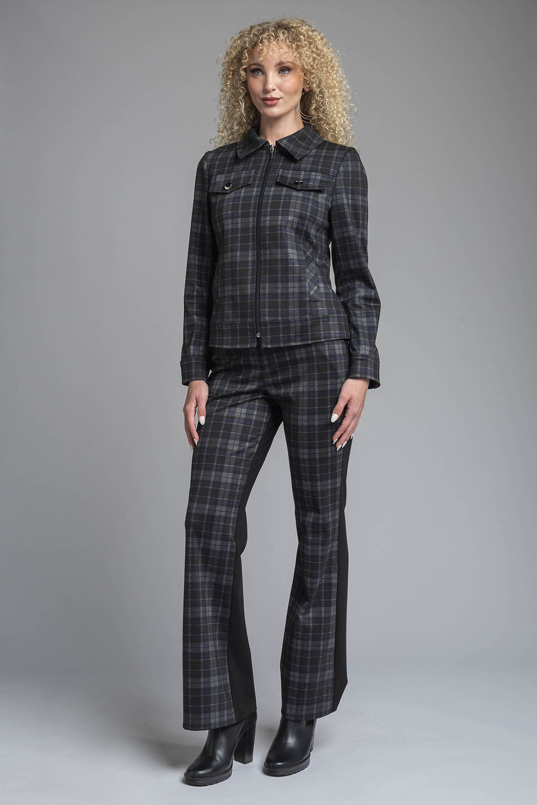 Conjunto De Pantalon Con Chamarra De Cuadros