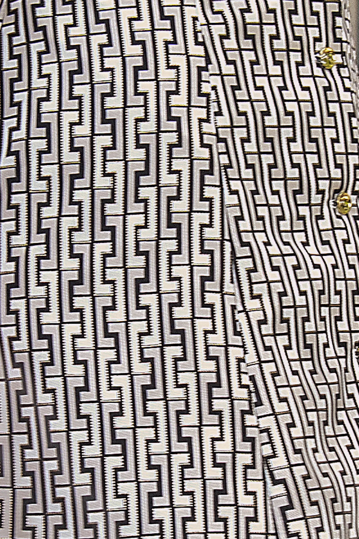 Vestido Estampado Con Botones Al Frente