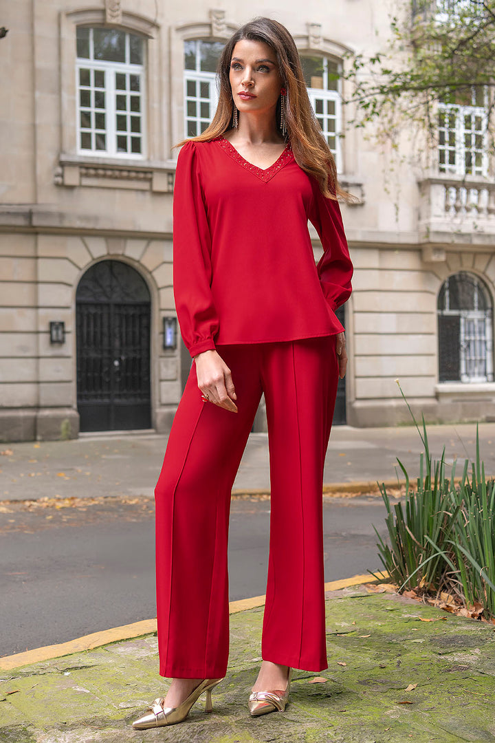Conjunto De Pantalon Con Blusa