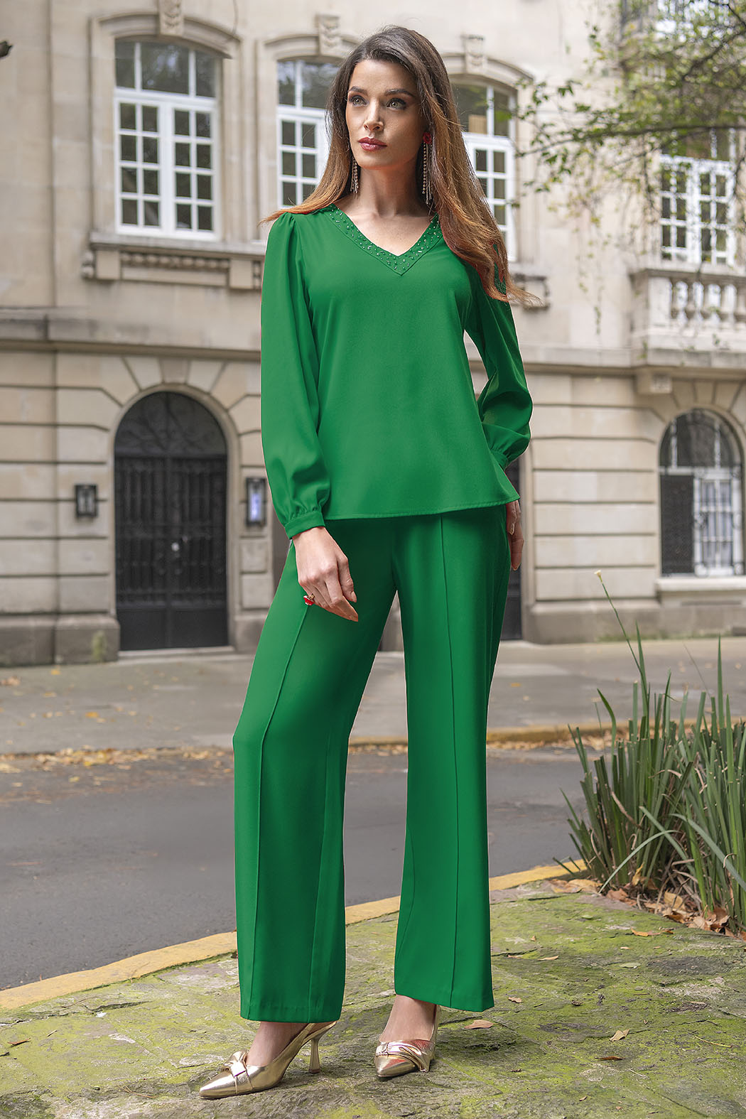Conjunto De Pantalon Con Blusa