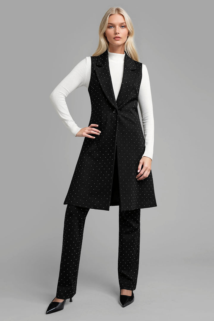 Conjunto De Pantalon Con Chaleco Largo