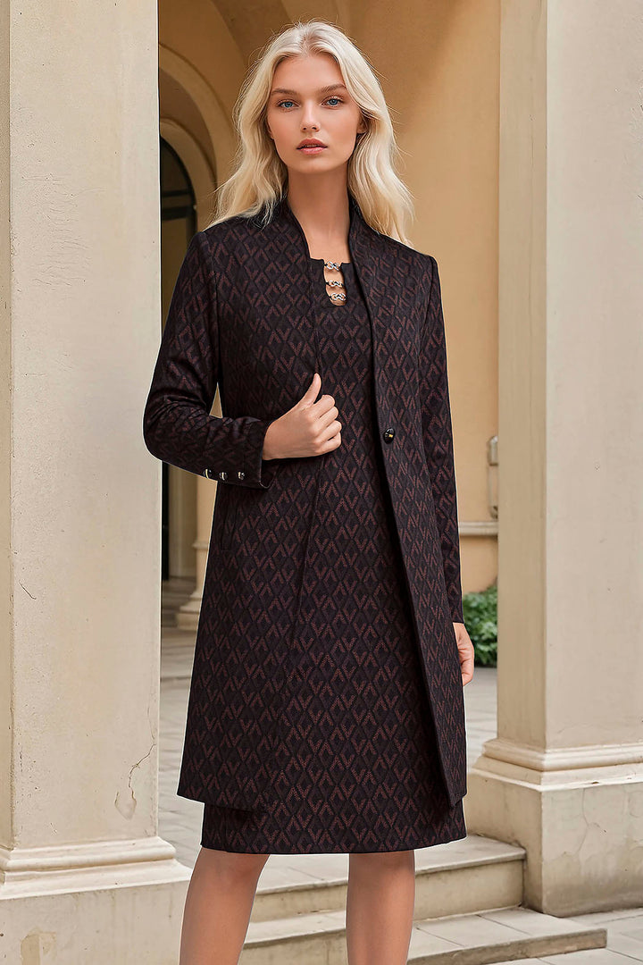Vestido Con Saco Largo Estampado