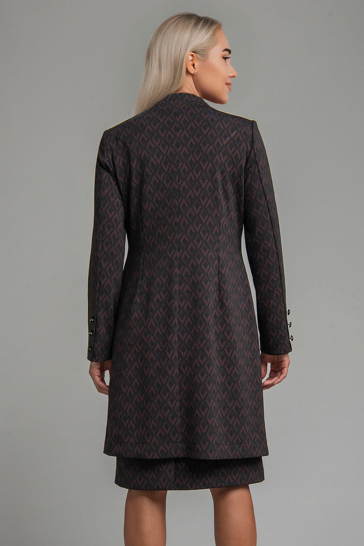 Vestido Con Saco Largo Estampado
