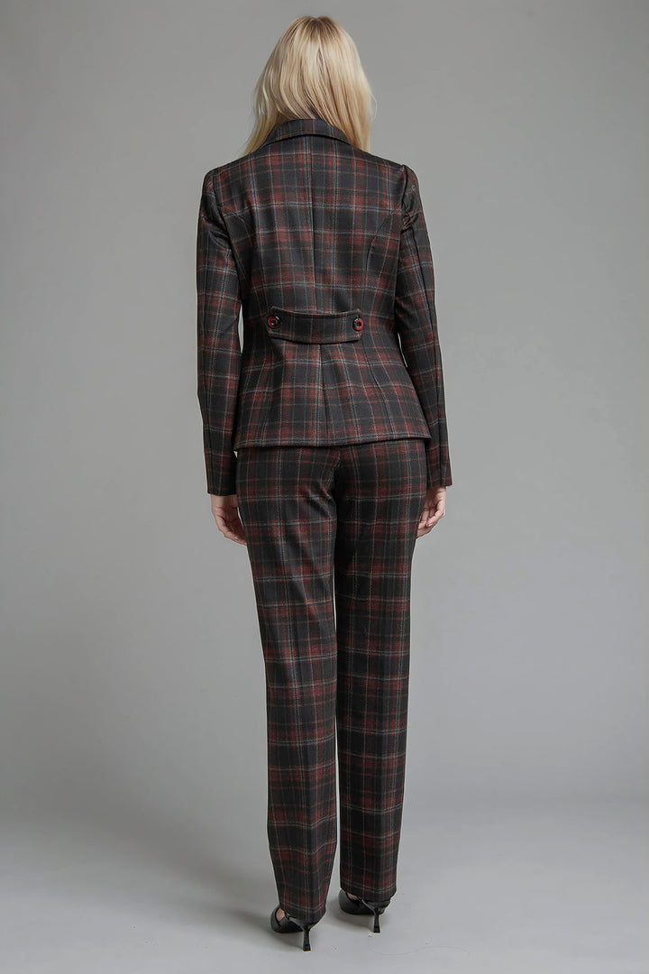 Conjunto De Pantalon Con Saco De Cuadros