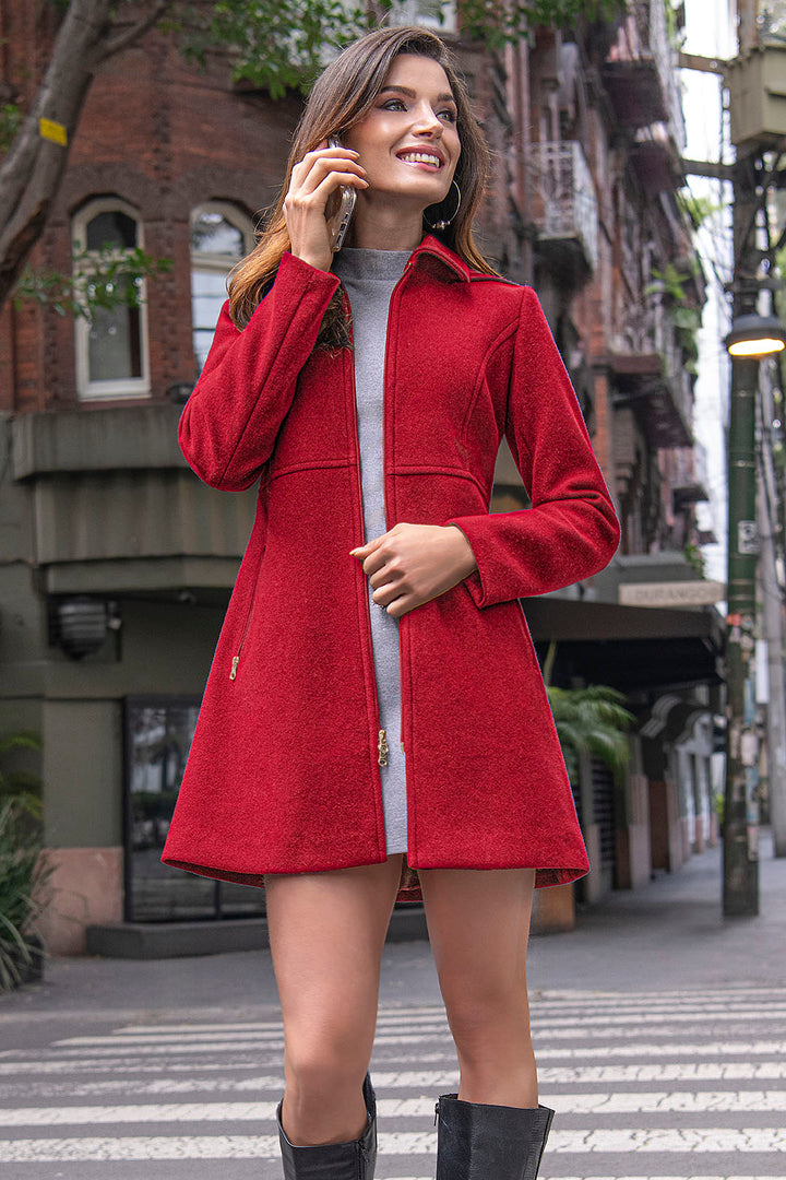 Abrigo Con Liso Con Cierre