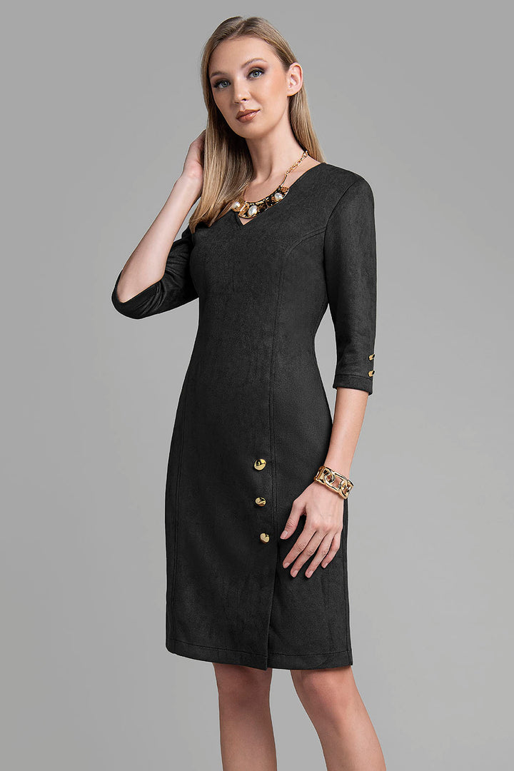 Vestido De Gamusa Manga 3/4