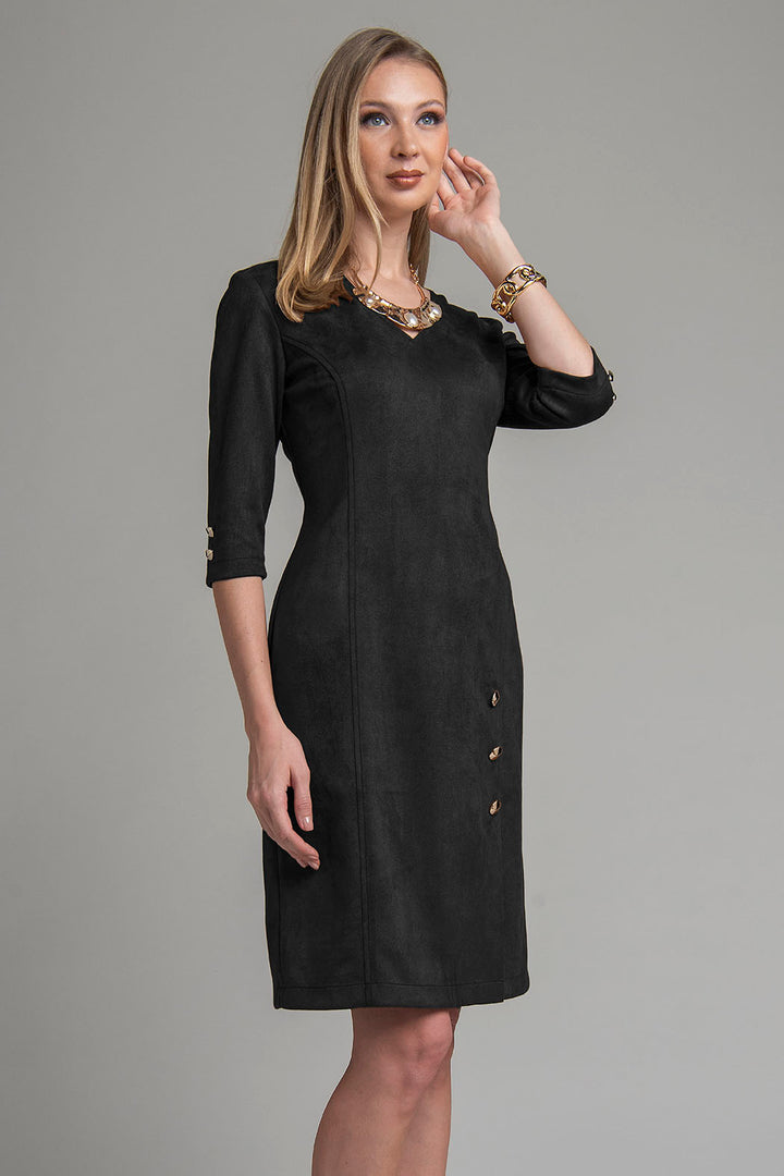 Vestido De Gamusa Manga 3/4