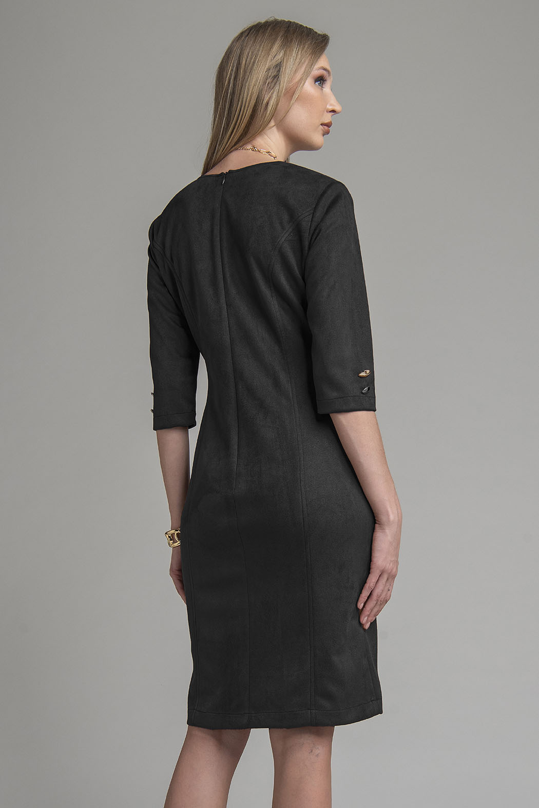 Vestido De Gamusa Manga 3/4