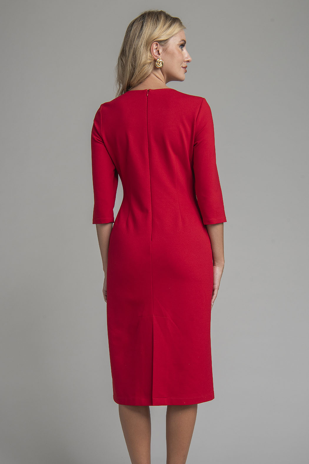 Vestido Liso Con Cinturon
