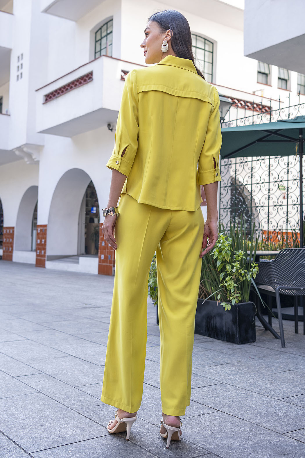 Conjunto De Pantalon Con Blusa Lisa