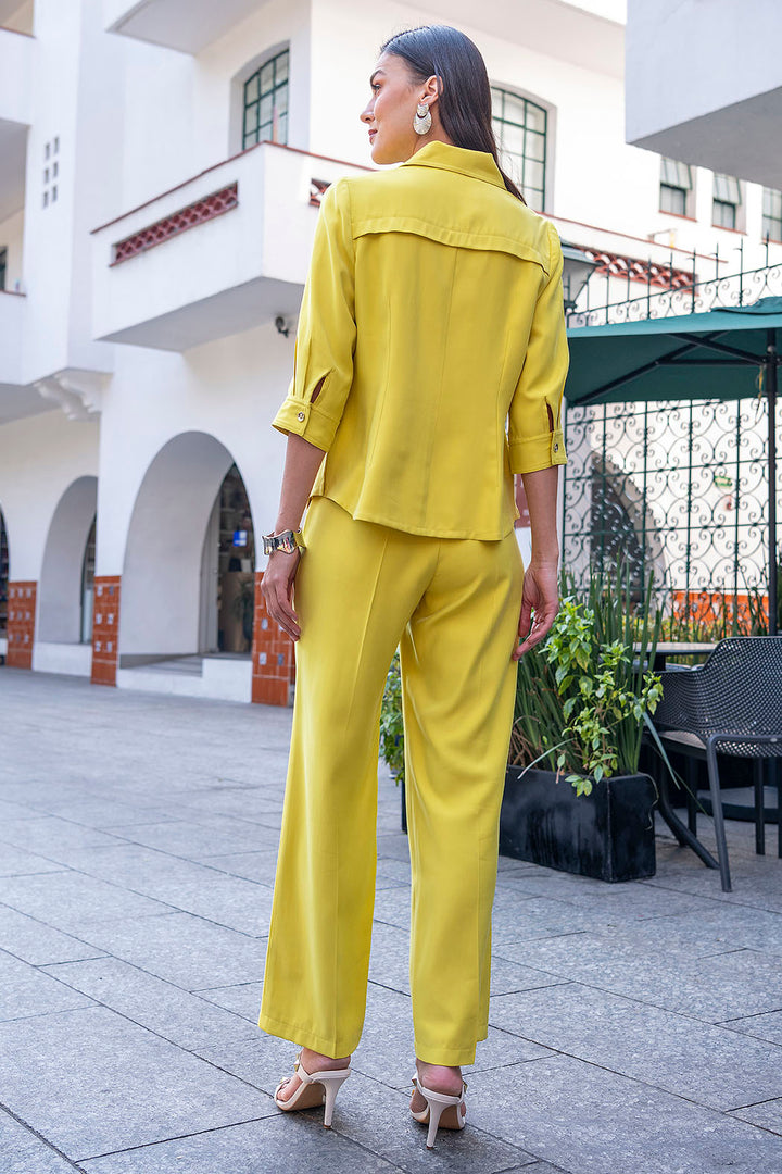 Conjunto De Pantalon Con Blusa Lisa