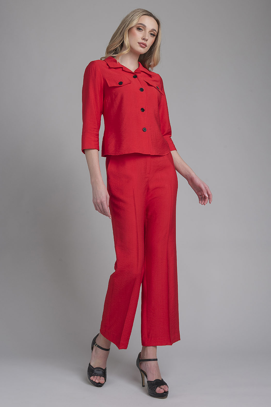Conjunto De Pantalon Con Blusa De Manga 3/4