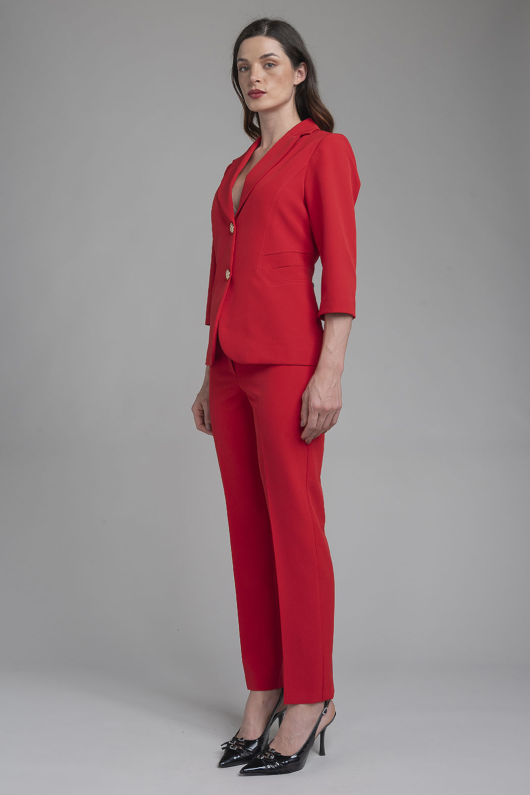 Conjunto De Pantalon Con Saco Corto