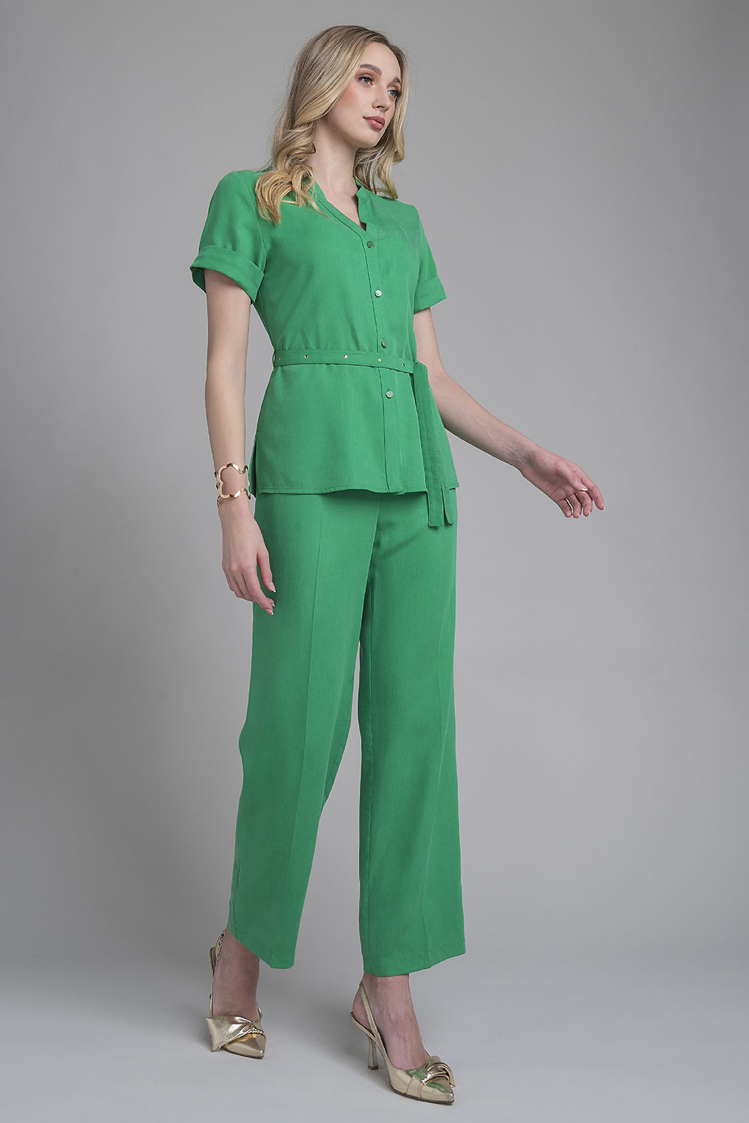 Conjunto De Pantalon Con Bluson Camisero