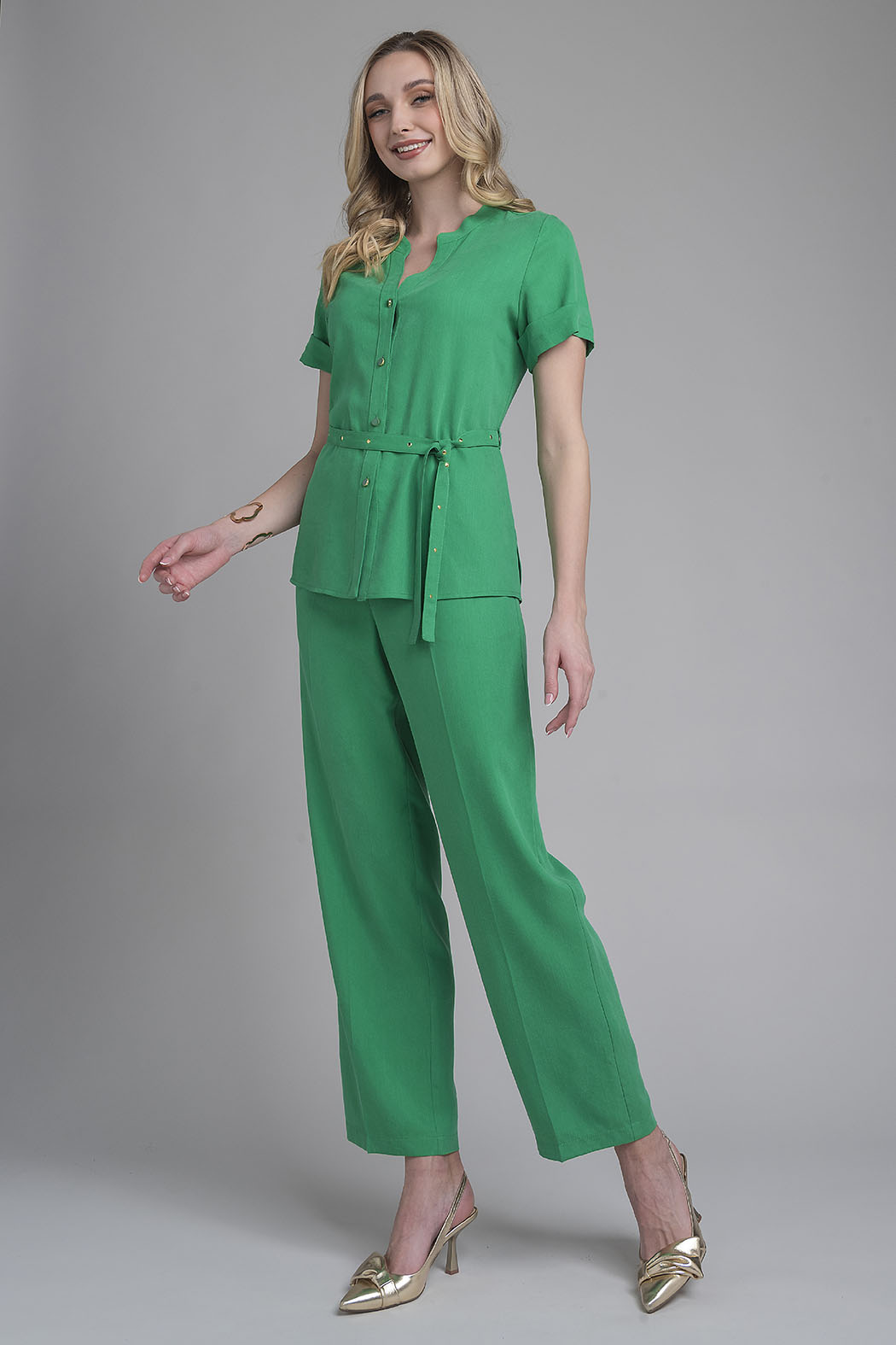 Conjunto De Pantalon Con Bluson Camisero