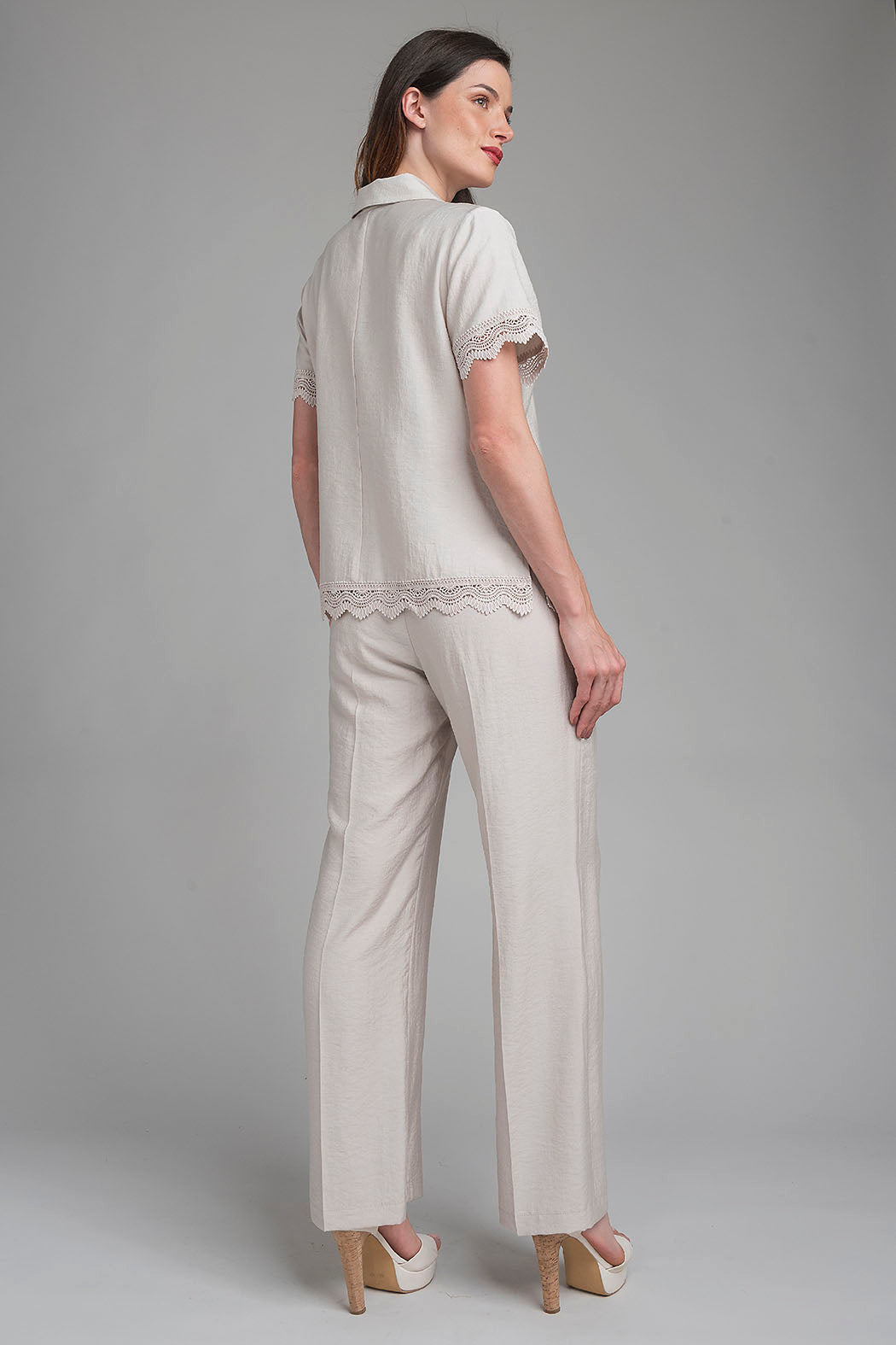 Conjunto De Pantalon Con Blusa Lisa