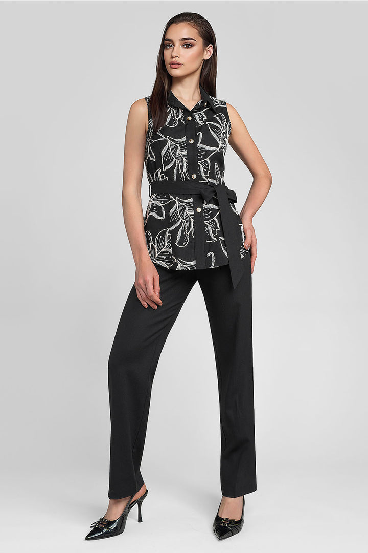 Conjunto De Pantalon Con Blusa Sin Mangas