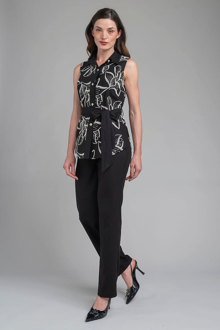 Conjunto De Pantalon Con Blusa Sin Mangas