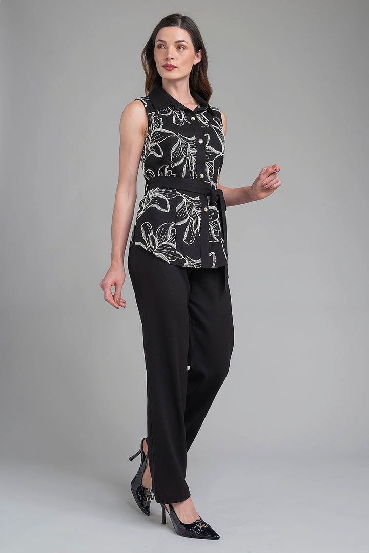 Conjunto De Pantalon Con Blusa Sin Mangas