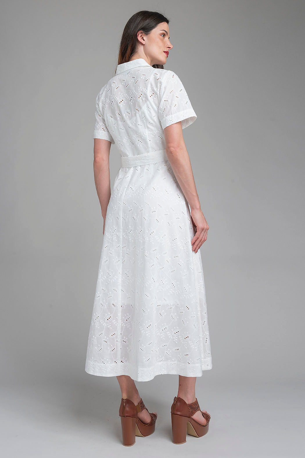 Maxi Vestido Liso De Manga Corta